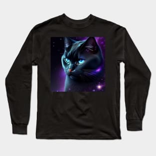 Black British Shorthair Of The Night Long Sleeve T-Shirt